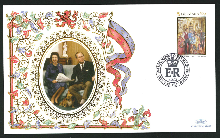 2002 - Golden Jubilee Set of 5 First Day Covers- Douglas, IoM Postmark - Click Image to Close