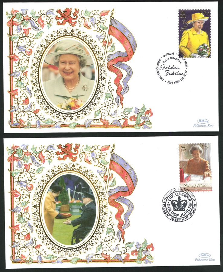 2001- Golden Jubilee Set of 6 First Day Covers- Douglas, IoM Postmark