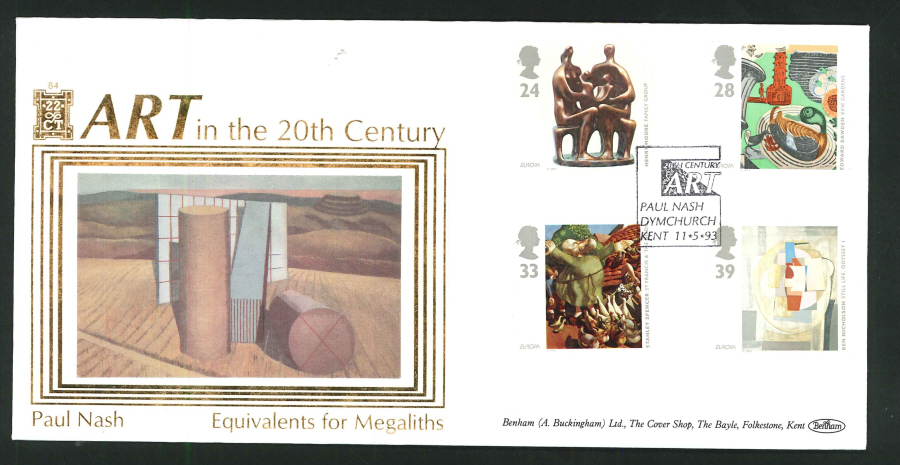 1993 - Art in the 20th Century First Day Cover - Paul Nash, Dymchurch Postmark