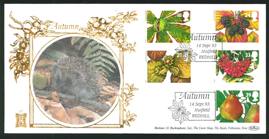 1993 - Autumn First Day Cover - Nutfield, Redhilll Postmark - Click Image to Close