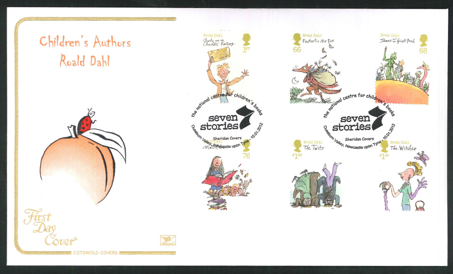 2012 - Children's Authors Roald Dahl - FDC - Seven Stories, Newcastle Postmark - Click Image to Close