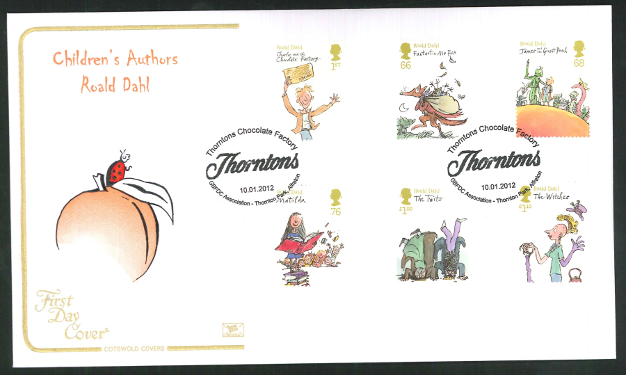 2012 - Children's Authors Roald Dahl - FDC - Thorntons, Alfreton Postmark - Click Image to Close
