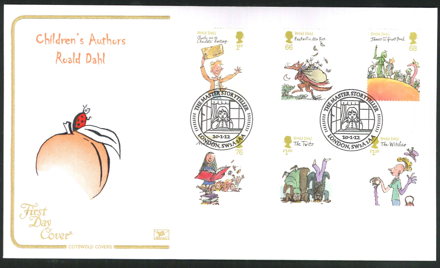 2012 - Children's Authors Roald Dahl - FDC - The Master Storyteller (Boy), London SW1A 1AA Postmark