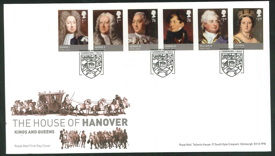 2011 The House of Hanover Royal Mail First Day Cover - House of Hanover London SW1 Postmar - Click Image to Close