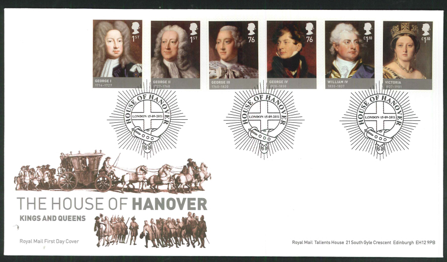 2011 The House of Hanover Royal Mail First Day Cover - House of Hanover London Postmark