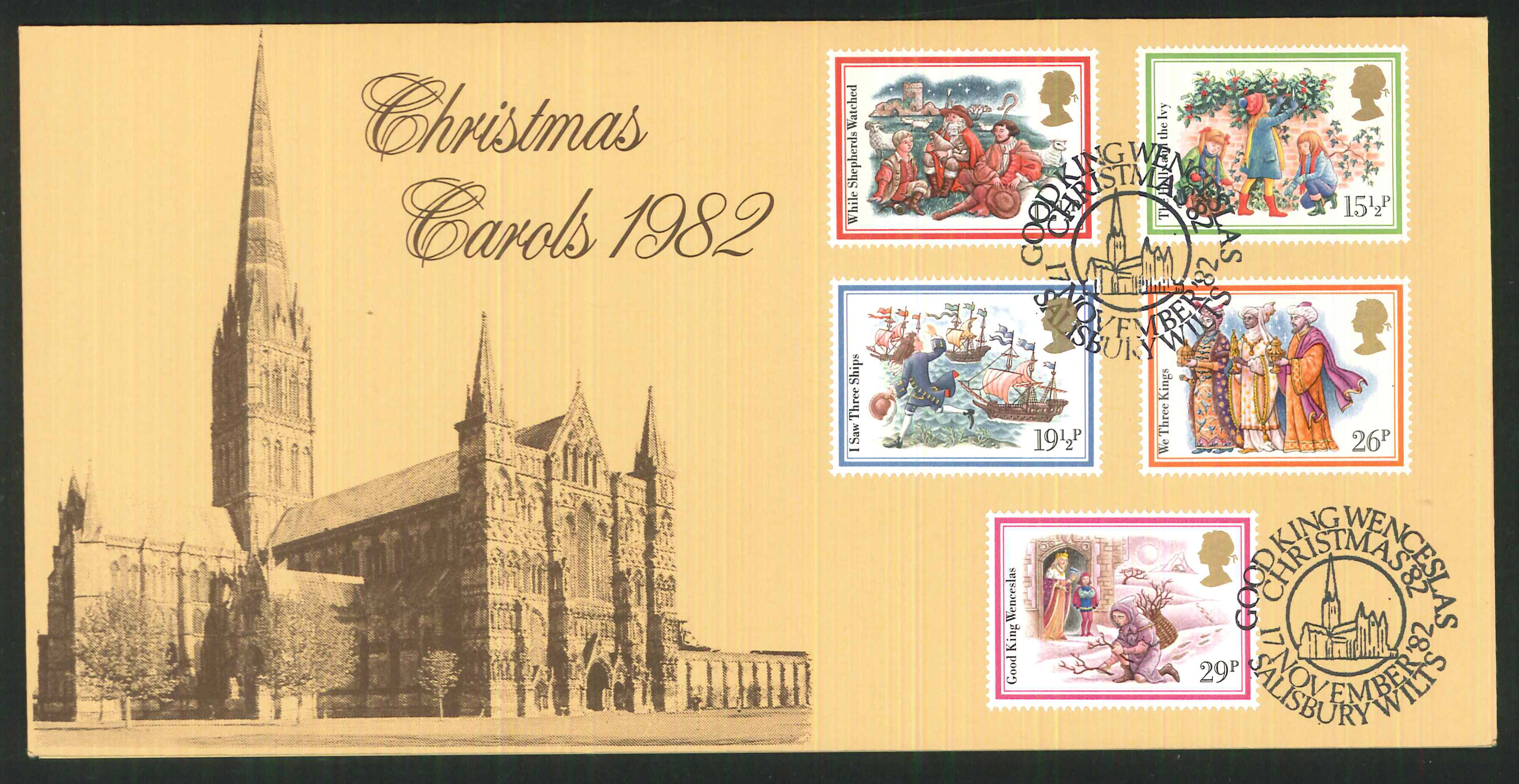 1982 - Christmas First Day Cover, Christmas 82 Salisbury Postmark - Click Image to Close