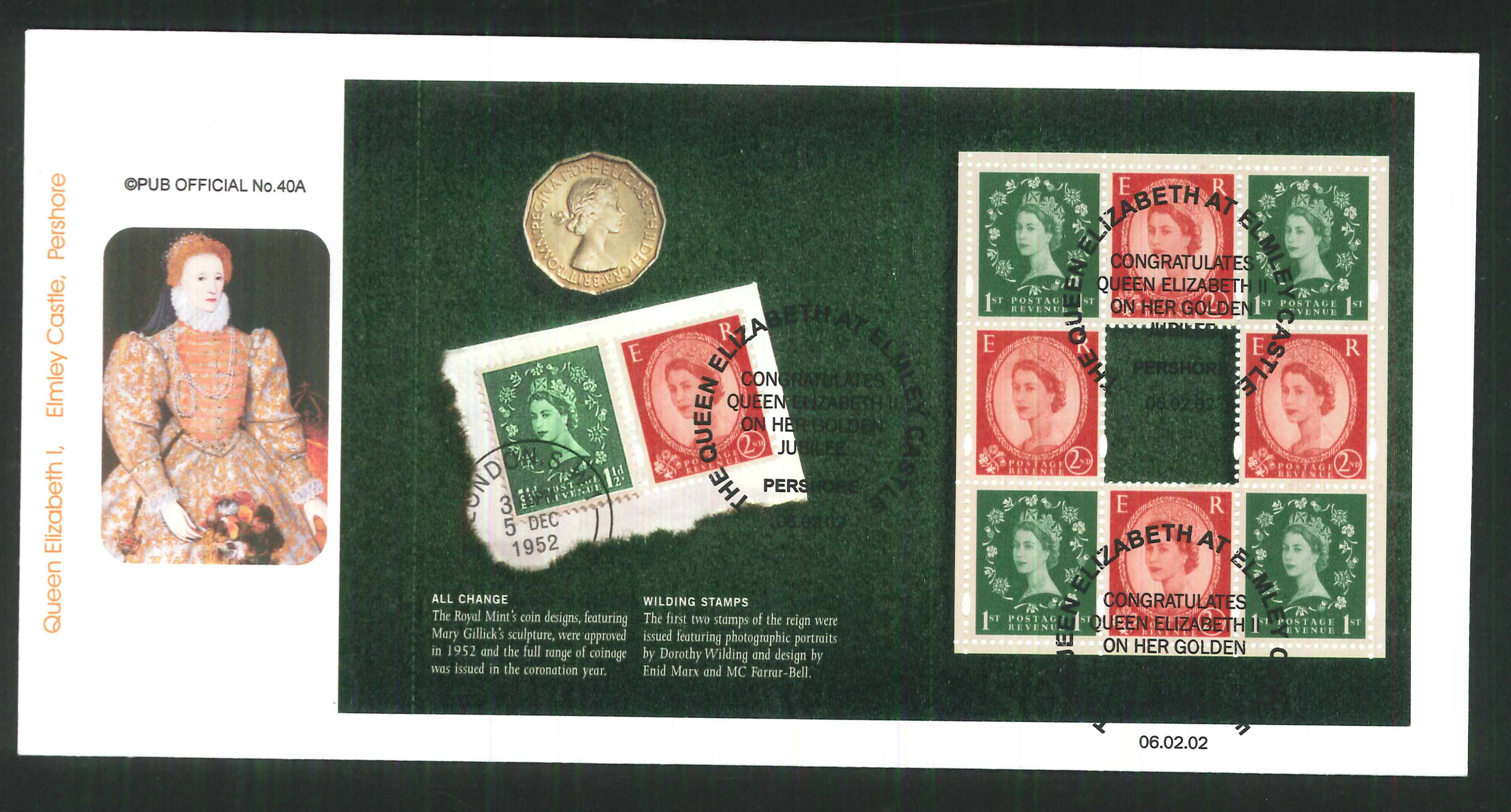 2002 -The Golden Jubilee P S B Elmley Castle Pershore Postmark