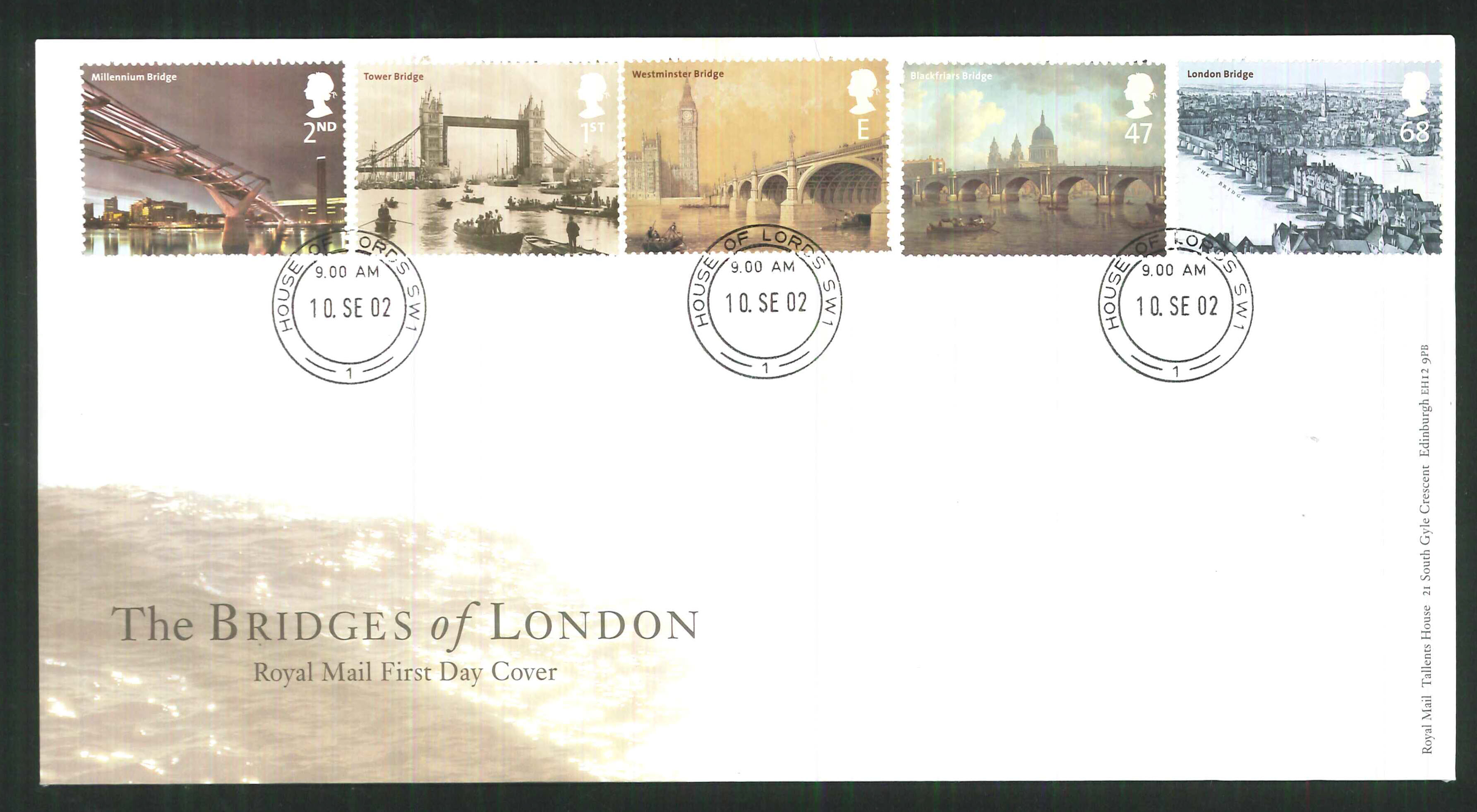 2002 -Bridges of London House of Lords C D S Postmark - Click Image to Close