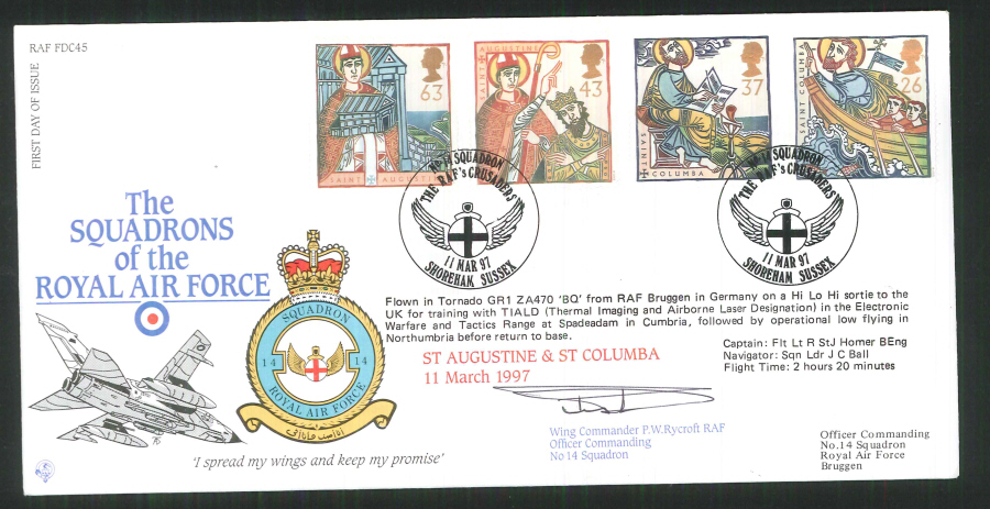 1997 - R A F Signed Missions of Faith First Day Cover - British Forces Postmark