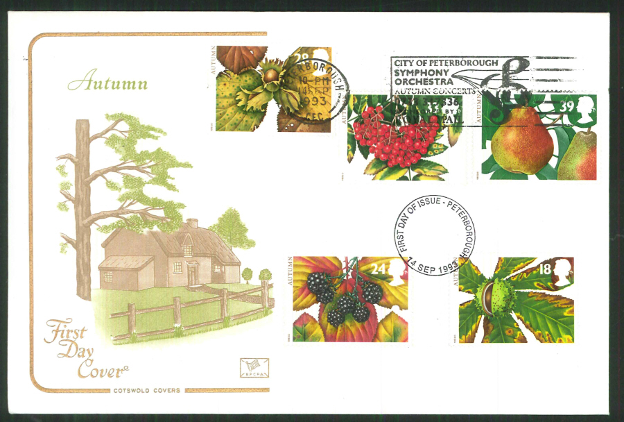 1992 -Cotswold Slogan Autumn First Day Cover - Autumm Concert Postmark