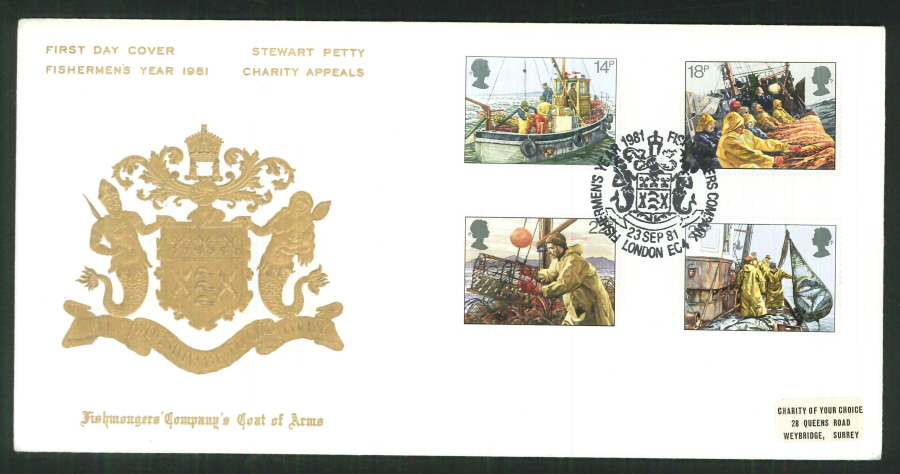1981 - Fishing Charity Appeals First Day Cover - Fishermen's Company London EC4 Postmark - Click Image to Close