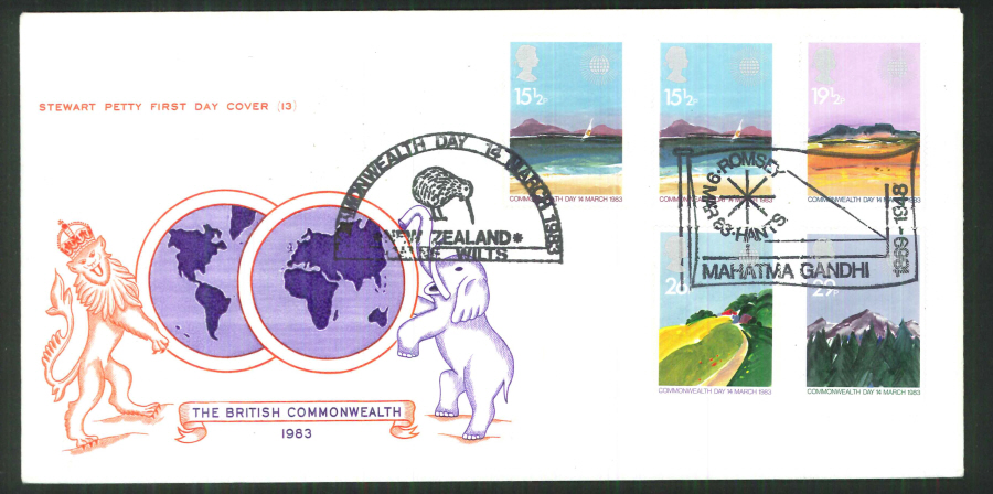 1983 - Commonwealth Day Charity Appeals First Day Cover - Double Dated on Commonwealth Day, Romsey Postmark