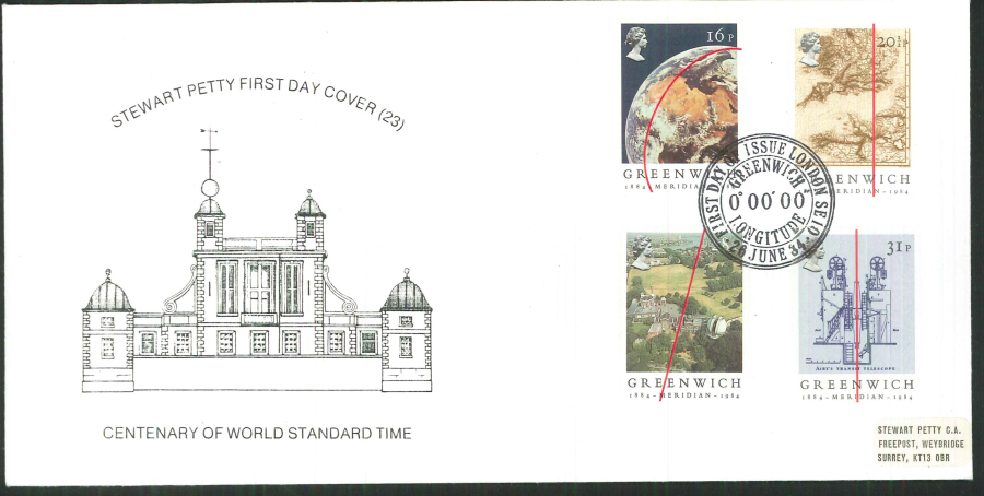 1984 - Greenwich Stewart Petty FDC - First Day of Issue Grenwich London SE10 Postmark