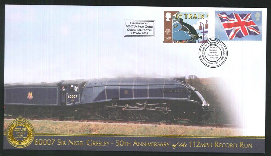 2009-Buckingham-Railway- Sir Nigel Gresley - 50th anniversary Postmark - Click Image to Close