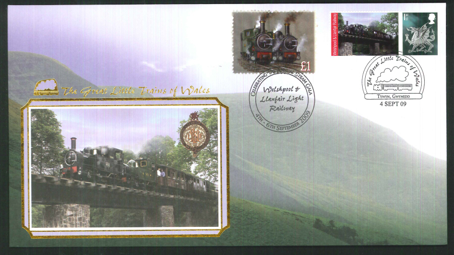 2009-Buckingham-Railway- Welshpool & LLanfair Annual Steam Gala Postmark - Click Image to Close