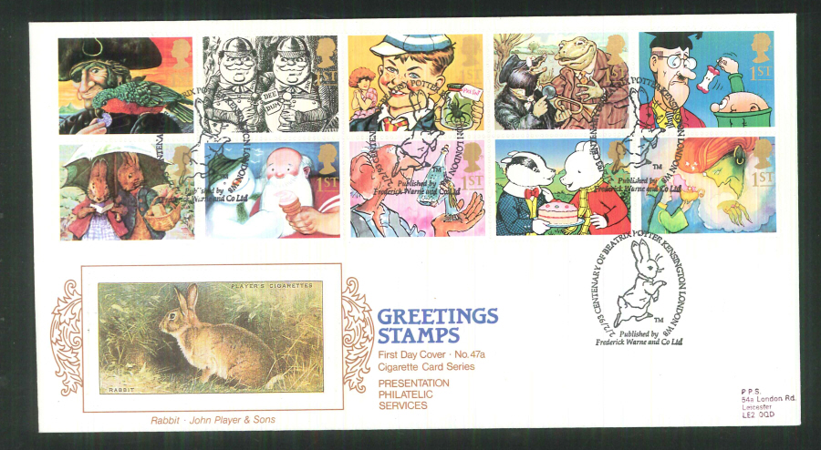 1993 - Greetings First Day Covers - PPS Silk Beatrice Potter London Postmark