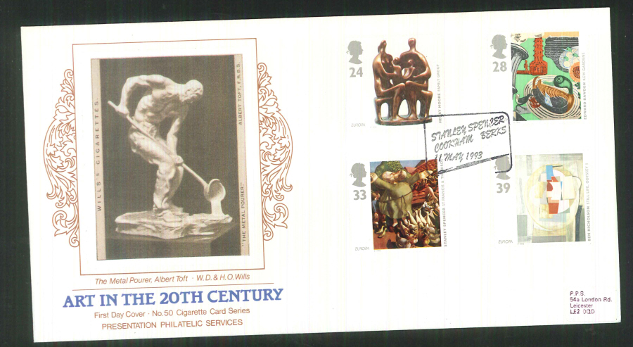 1993 - Art in the 20th Century First Day Cover PPS Silk Stanley Spencer Postmark - Click Image to Close