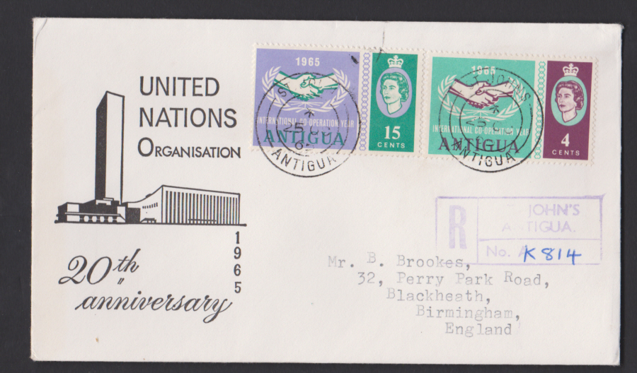 1965 Antigua First Day Cover United Nations