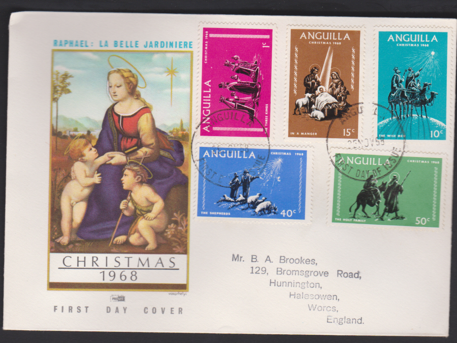 1968 Anguilla First Day Cover Christmas - Click Image to Close