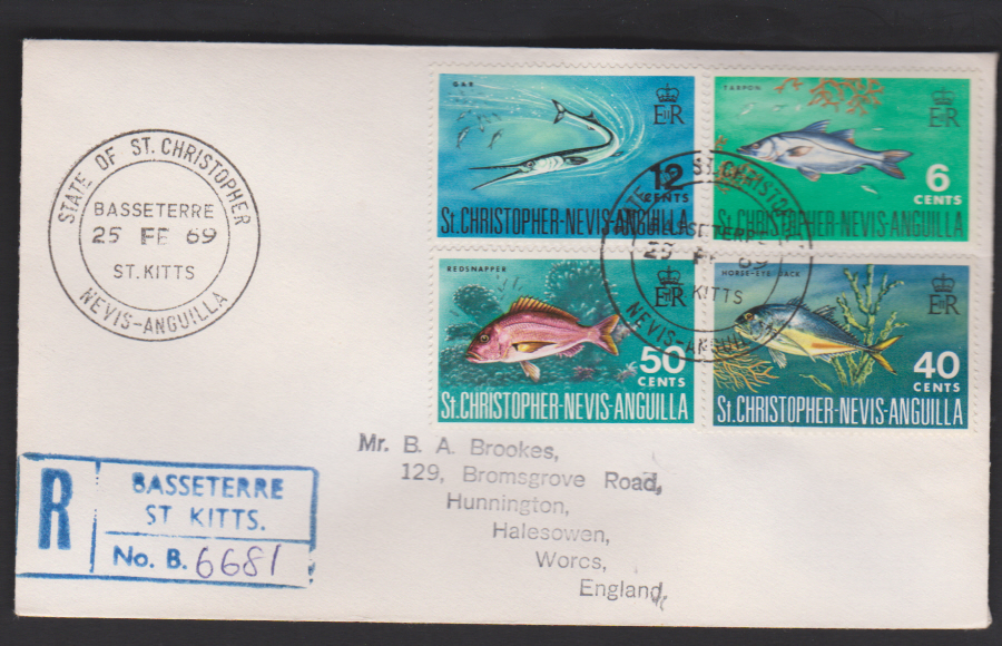 1969 St Christopher- Nevis- Anguilla Fish - Click Image to Close