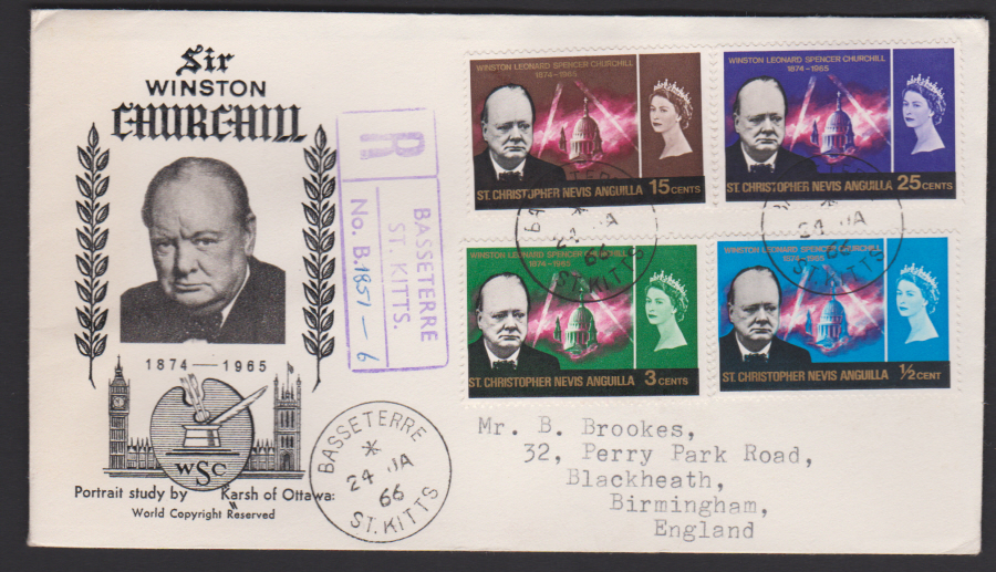 1966 St Christopher- Nevis- Anguilla Winston Churchill