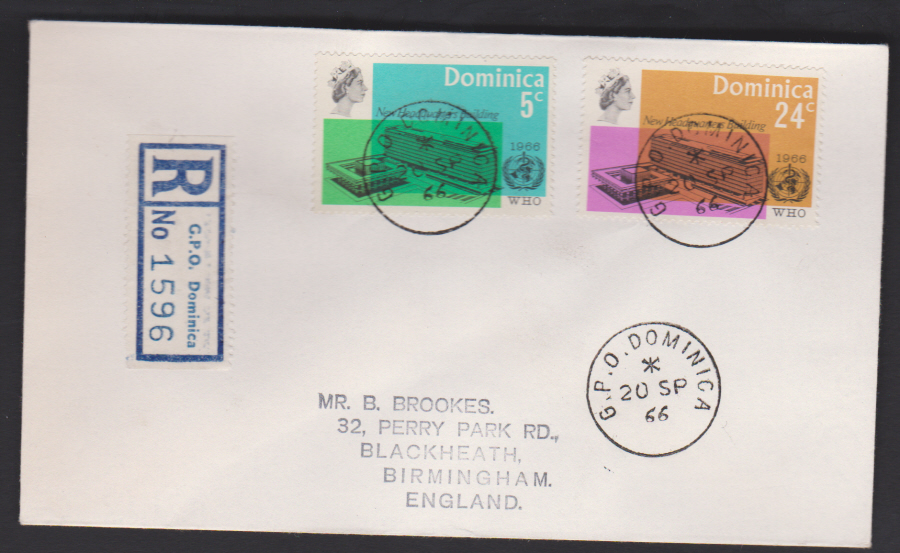 1966 Dominica FDC W H O Building - Click Image to Close