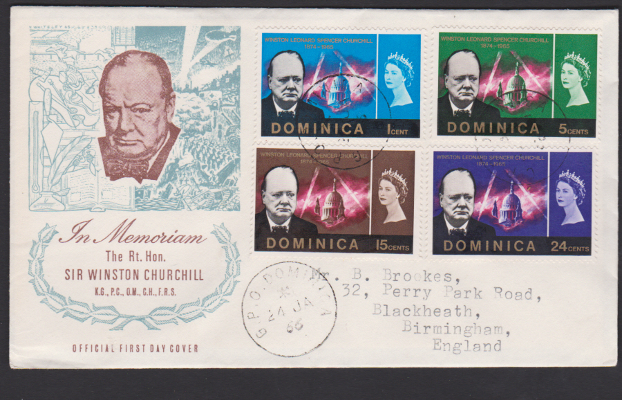 1966 Dominica FDC Winston Churchill - Click Image to Close