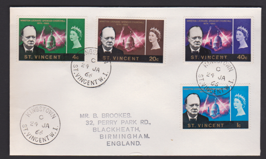 1966 St Vincent FDC Churchill - Click Image to Close