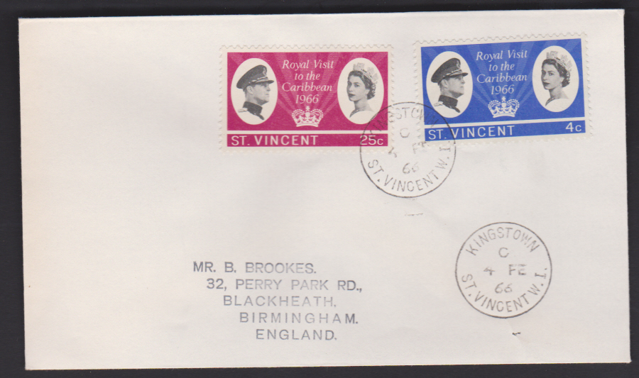 1966 St Vincent FDC Royal Visit to Caribbean