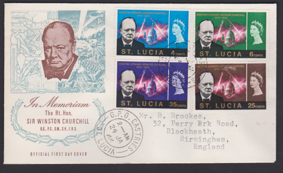 1966 St Lucia FDC Chiurchill - Click Image to Close