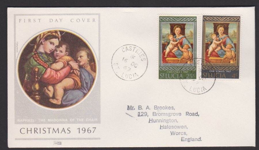 1967 St Lucia FDC Christmas - Click Image to Close