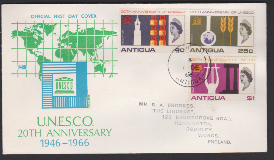 1966 Antigua FDC Unesco