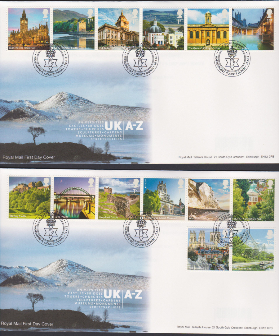 2012 - U K A - Z Landmarks - First Day Cover - Warenpoint County Down Postmark