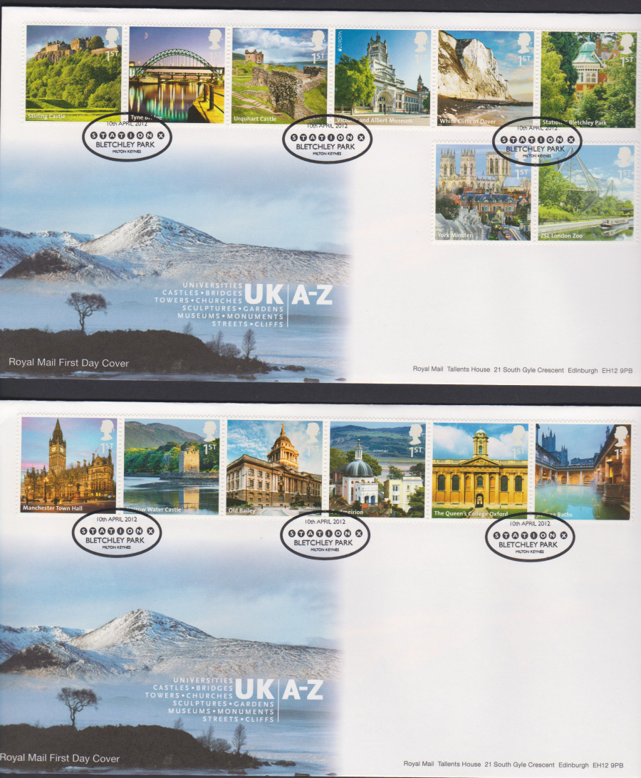 2012 - U K A - Z Landmarks - First Day Cover - Station X Bletchley Park Postmark