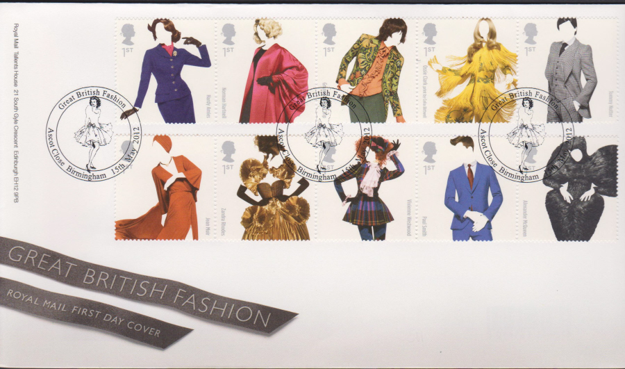 2012 - Great British Fashion - First Day Cover - Ascot Close Birmingham Postmark - Click Image to Close