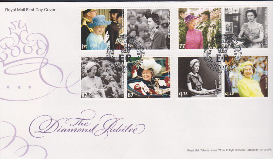 2012 - The Diamond Jubilee - First Day Cover - Buckingham Palace Road London SW1 Postmark - Click Image to Close
