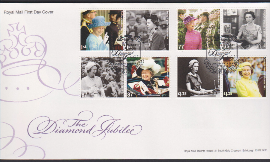 2012 - The Diamond Jubilee - First Day Cover - Diamond Jubilee London SW1A 1AA Postmark