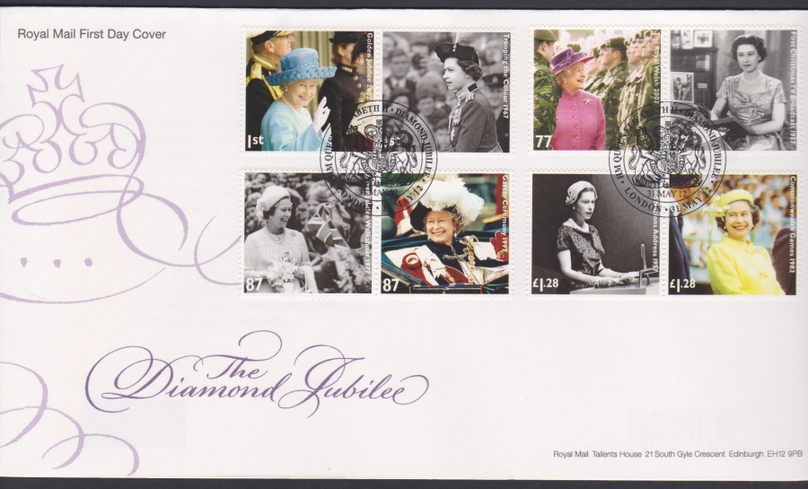 2012 - The Diamond Jubilee - First Day Cover - H M Queen Diamond Jubilee London Postmark