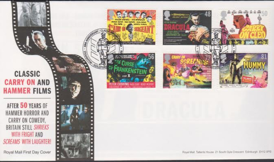 2008 -Classic Carry On & Hammer Films FDC - Stoughton, Guildford Postmark