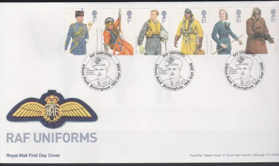 2008 -R A F Uniforms FDC - Gibson Road,Birmingham Postmark