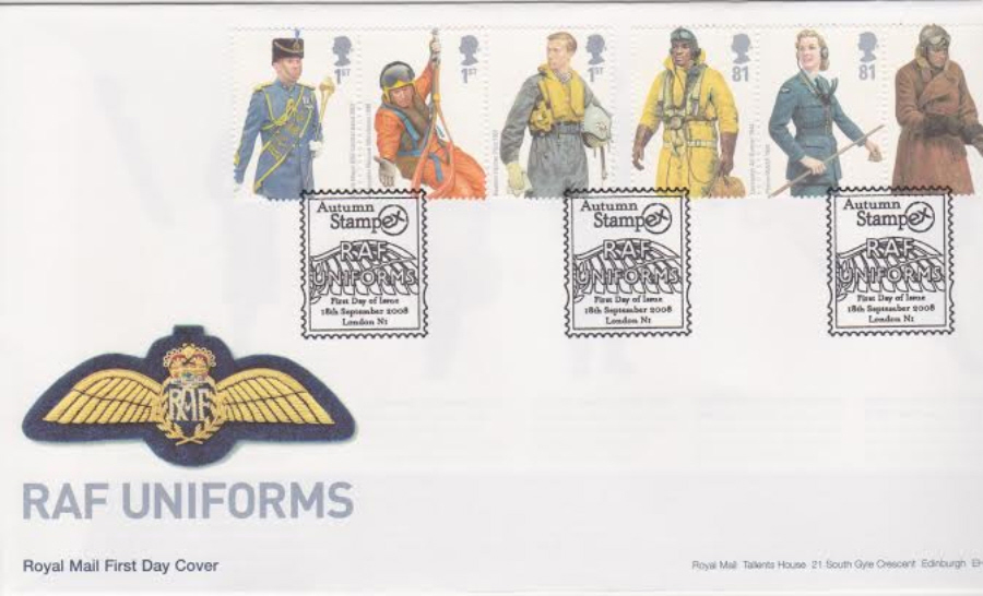 2008 -R A F Uniforms FDC - Autumn Stampex London N1 Postmark