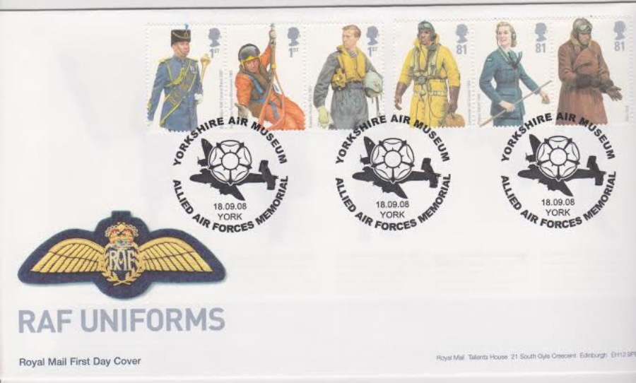 2008 -R A F Uniforms FDC - Allied Air Forces York Postmark