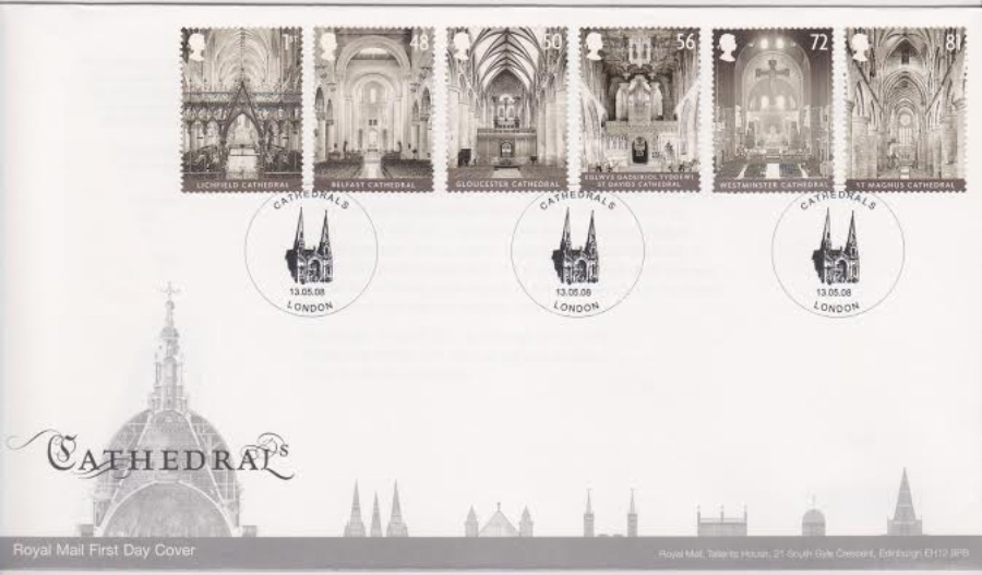 2008 - Cathedrals FDC - Cathedrals London Postmark