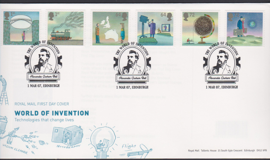 2007 -World of Invention First Day Cover - Alexander Graham Bell Postmark