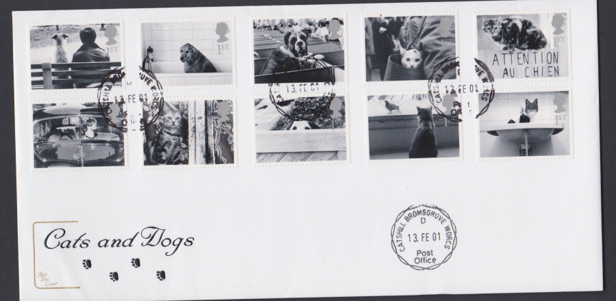 2001 -Cats & Dogs FDC COTSWOLD CDS Catshill Bromsgrove Postmark - Click Image to Close