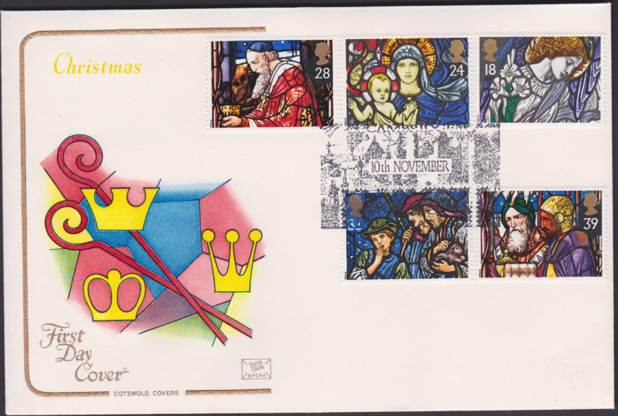 1992 - Christmas Set First Day Cover COTSWOLD - Cambridge, Christmas Postmark