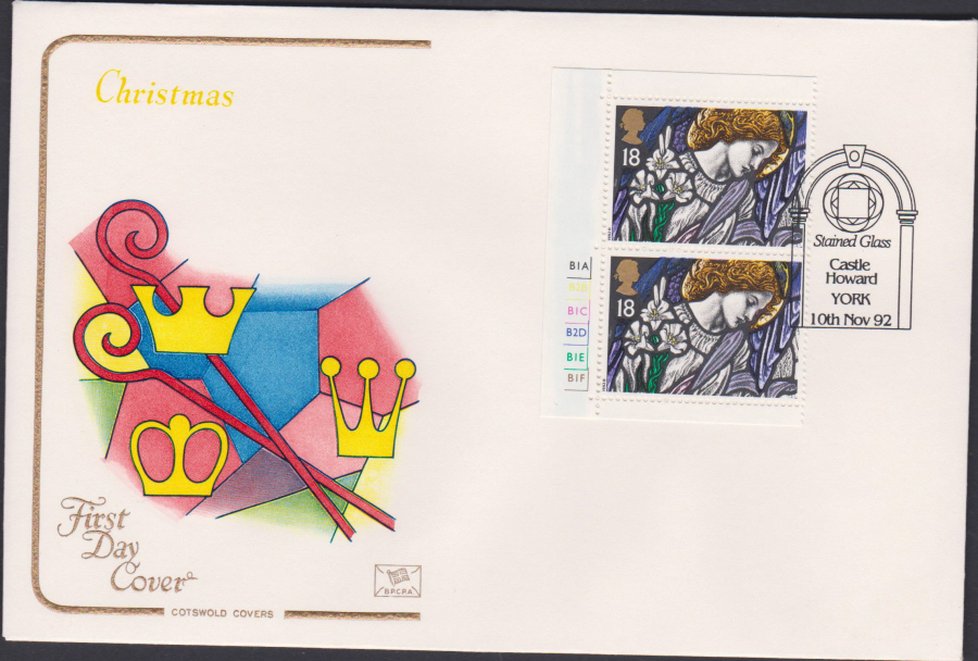 1992 - Christmas Retail Book First Day Cover COTSWOLD - Castle Howard, York Postmark