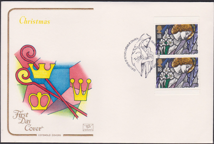 1992 - Christmas Retail Book First Day Cover COTSWOLD - St Peters Church, Letherhead Postmark