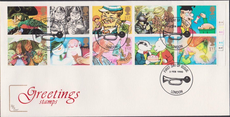 1993 - Greetings First Day Covers COTSWOLD -First Day of Issue London Postmark - Click Image to Close