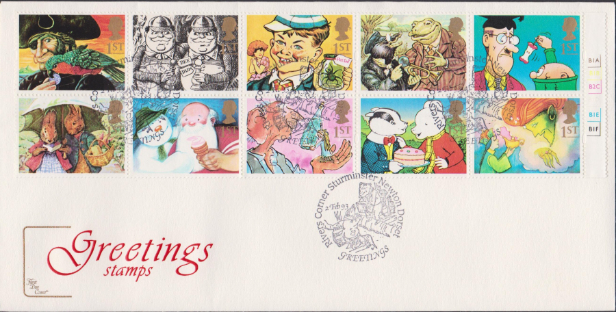 1993 - Greetings First Day Covers COTSWOLD - Rivers Corner, Sturminster Newton Postmark